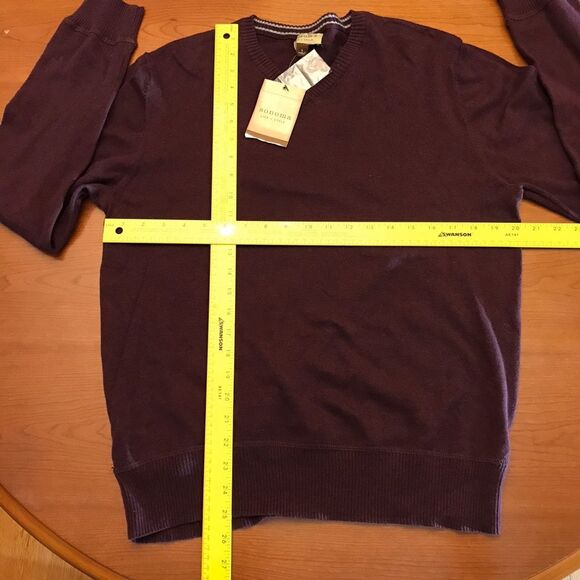 NWT Sonoma Mens Burgundy V-Neck Pullover Sweater Size Small - Picture 10 of 16